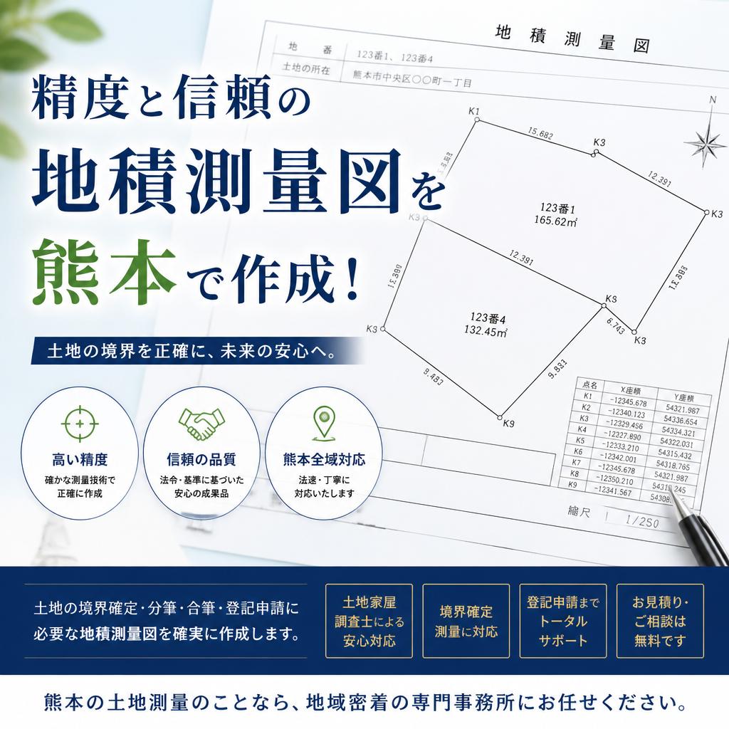 精度と信頼の地積測量図を熊本で作成！